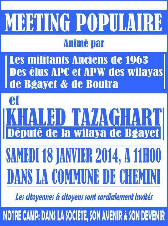 Meeting Populaire animé par les militants FFS 1963 et KHALED TAZAGHART le samedi 18 janvier 2014 à CHEMINI 16010610