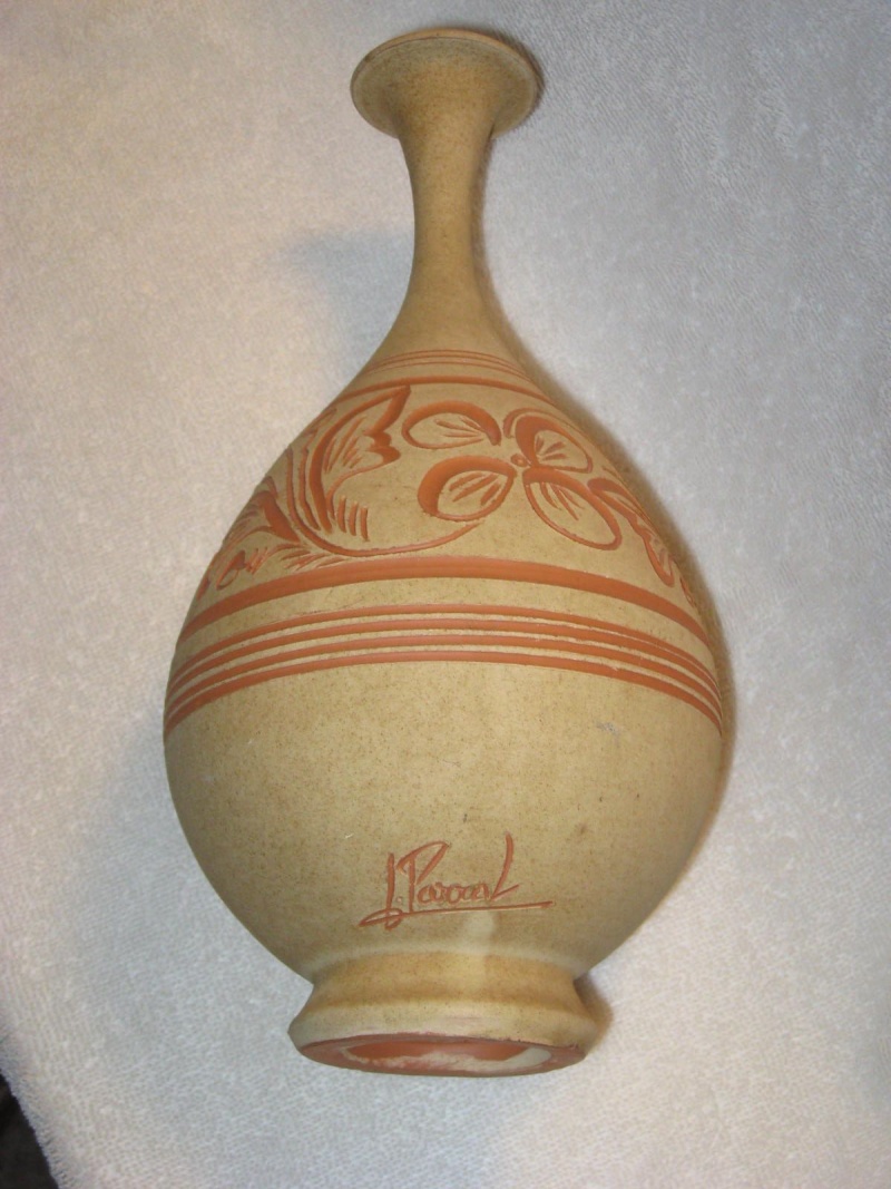 Please help ID the maker of this unique signed "Trumpet" neck inscised vase Img_2613