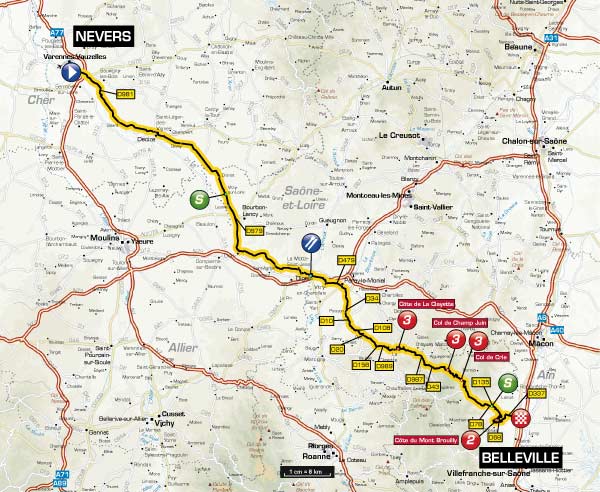 2014.03.12 ore 15,00 - Streaming Video PARIS-NICE 2014 (Fra) (09-16 marzo) - 4a tappa - Nevers - Belleville - 201,5 km - 12 marzo 2014 - Elite STRADA ** Carte25