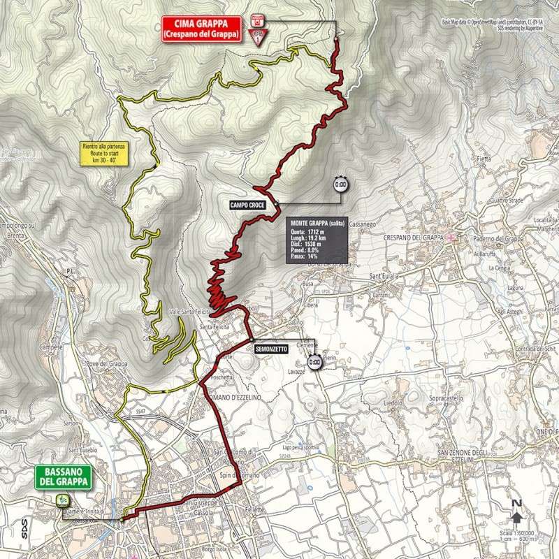 italia - Giro d'Italia 2014 - 19a tappa - Bassano del Grappa-Cima Grappa (Crespano del Grappa) (Cronometro Individuale) - 26,8 km (30 maggio 2014) Tappa_88