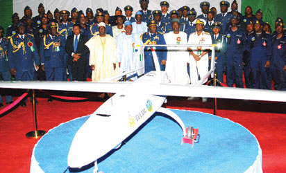  Jonathan unveils Nigerian-made drone Aerial10