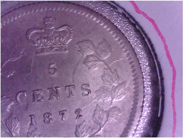 1872H - Coin Entrechoqué Revers (Die Clash) 1872dc13