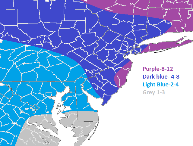Long Island Blizzard Of 2014 Details / Snow Map #2  1-1-1410