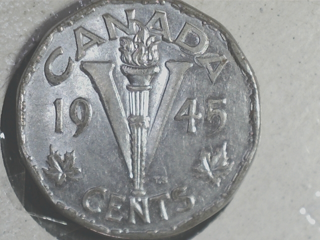 1945 - Coin Détérioré Revers #1 (Rev. Die Deterioration #1) 5_cen169
