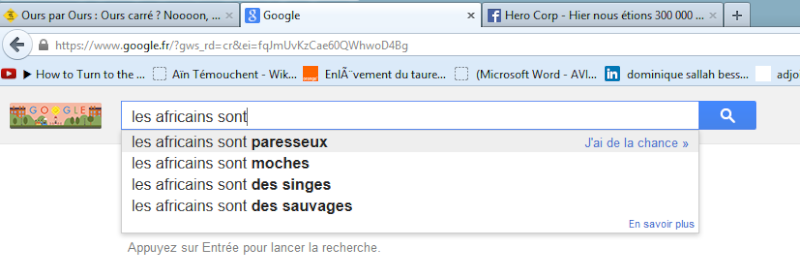 Jeu des suggestions google Racism10