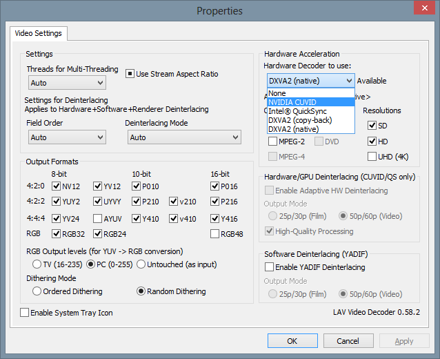 High bitrates choppy with MPC-HC but fine with WMP (DXVA issue?!) Hw-acc10