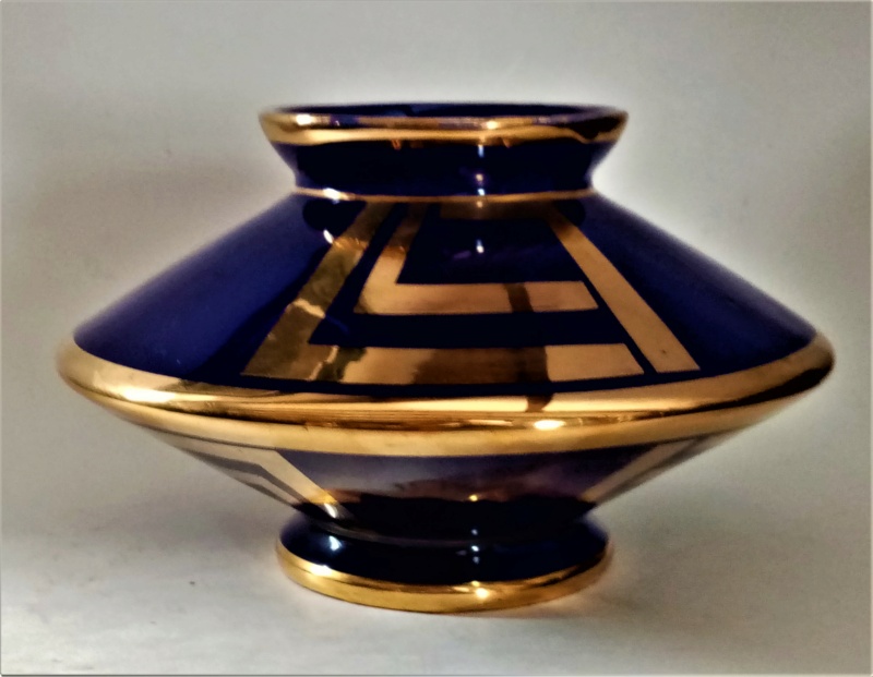ODYV vase art déco bleu et or Img_2052