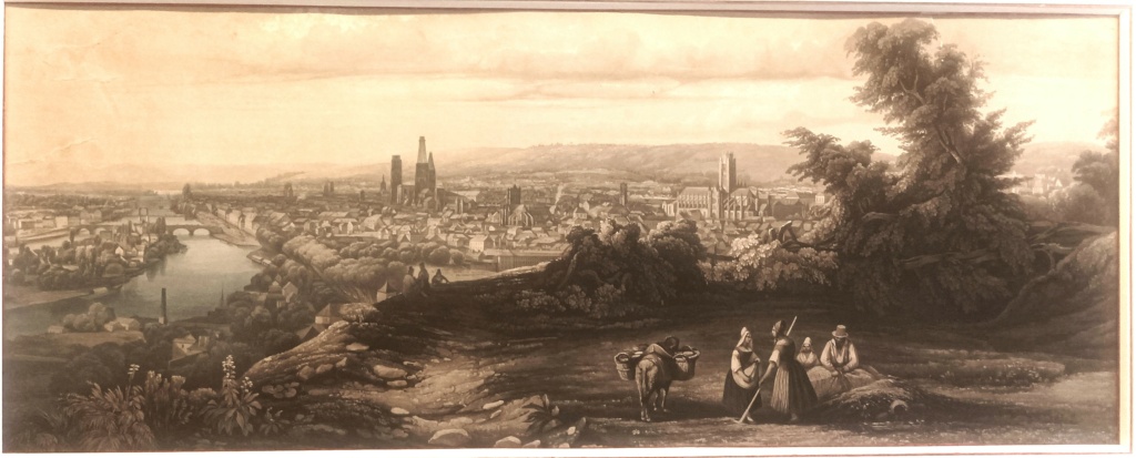 Rouen par Sigismund HIMELY (1801-1872) Vue de la terrasse de Bon-Secours vers la Seine et Rouen Img_2315