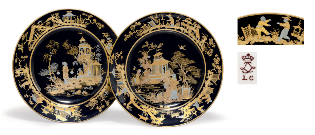 Porcelaine de Sèvres : chinoiseries à fond noir ou fond d'écaille à l'imitation du laque 2010_n11