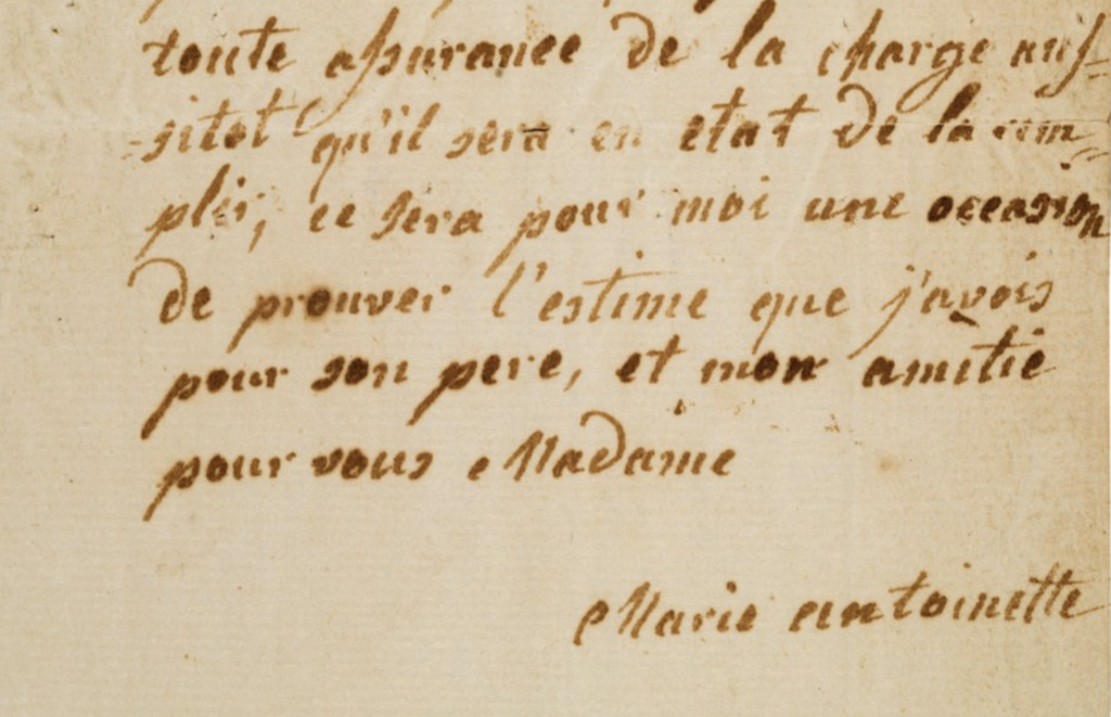 lettre marie antoinette