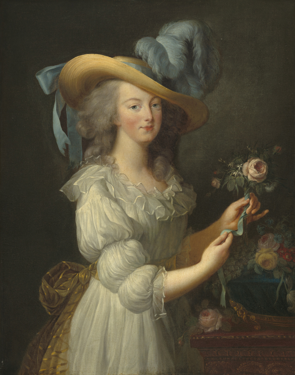 Portraits de Marie-Antoinette vêtue d'une robe en chemise, dite en gaulle, par Elisabeth Vigée Le Brun (1783) A3656910