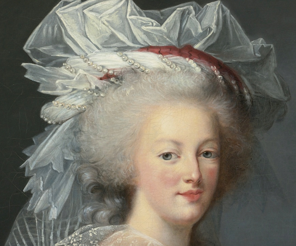 Marie Antoinette au livre, en robe rouge, par et d'après Elisabeth Vigée Le Brun (1785) Capt1110