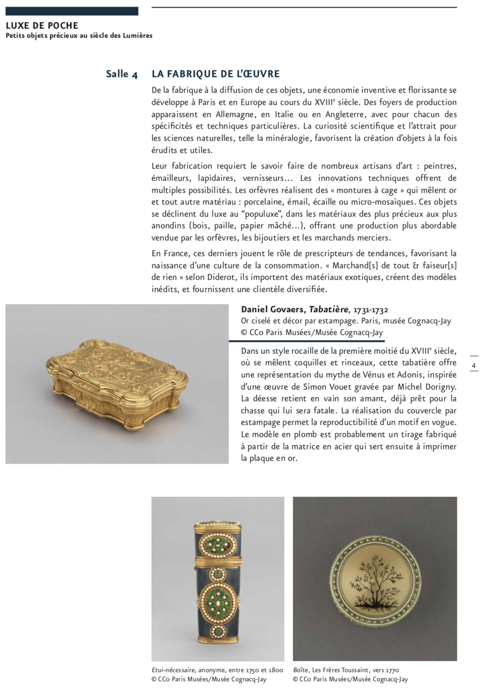 Exposition : Luxe de poche - Petits objets précieux au siècle des Lumières. Musée Cognacq-Jay Capt5773