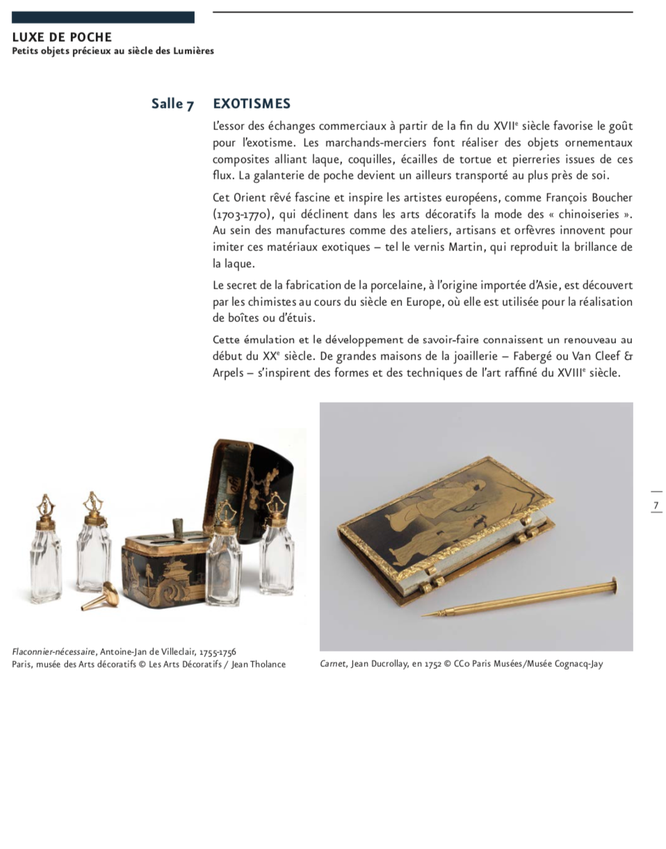 Exposition : Luxe de poche - Petits objets précieux au siècle des Lumières. Musée Cognacq-Jay Capt5777