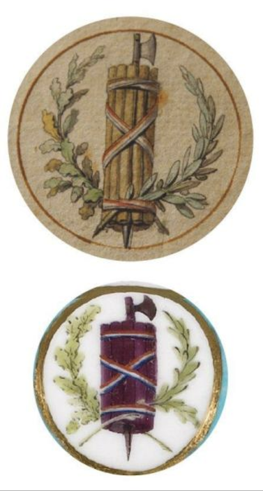 Les services en porcelaine de Sèvres à décors "révolutionnaires" (durant la Révolution française) Captu790