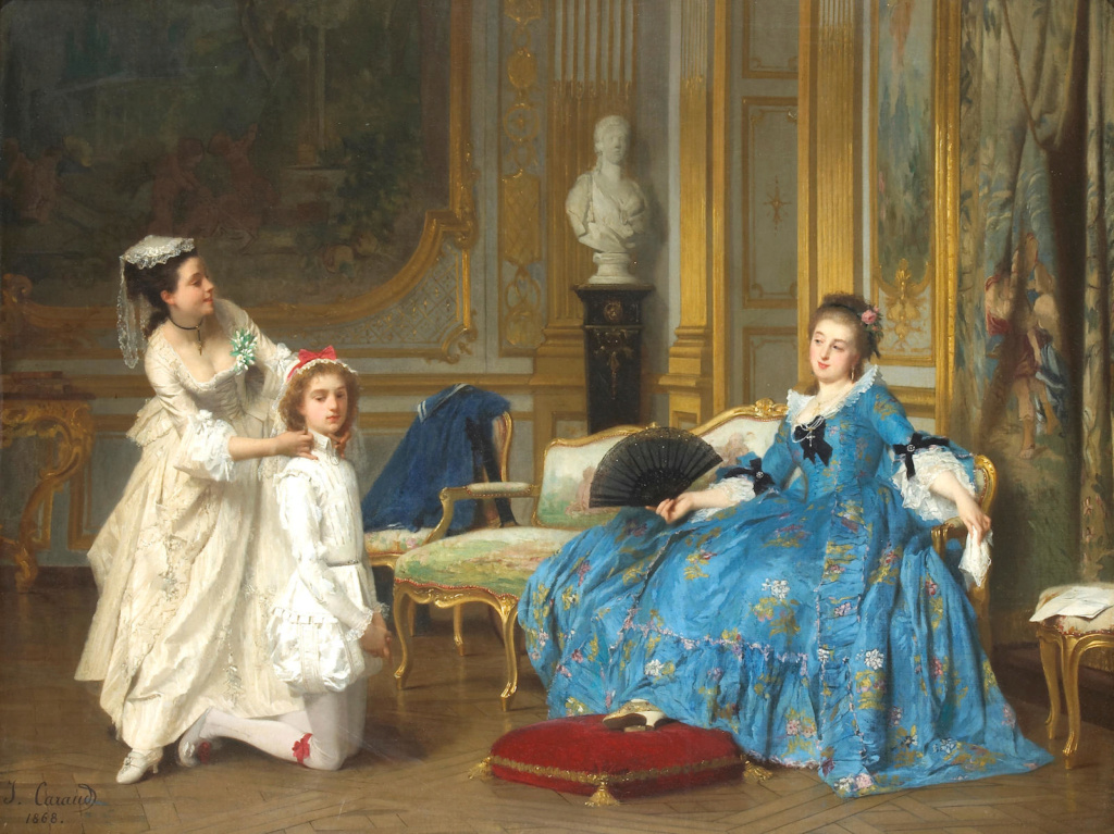 Marie-Antoinette, Louis XVI, et autres oeuvres inspirées du XVIIIe siècle, par le peintre Joseph Caraud (1821-1905)  Dressi10