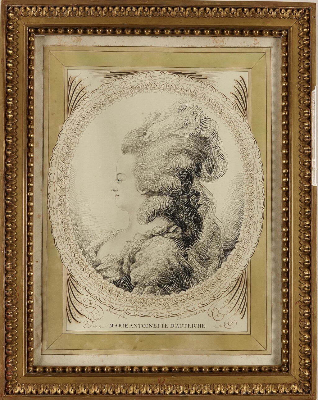 bernard - Les Bernard : portraits calligraphiques, dit au trait de plume, de Marie-Antoinette et Louis XVI Image217