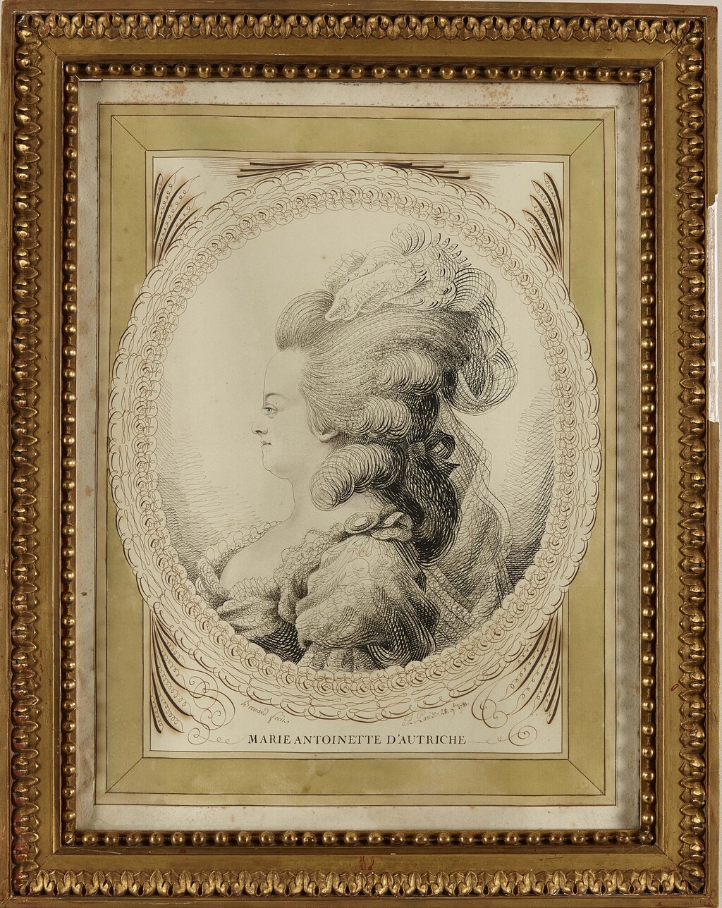 Jean-Joseph Bernard : portraits au trait de plume de Marie-Antoinette et Louis XVI Image408