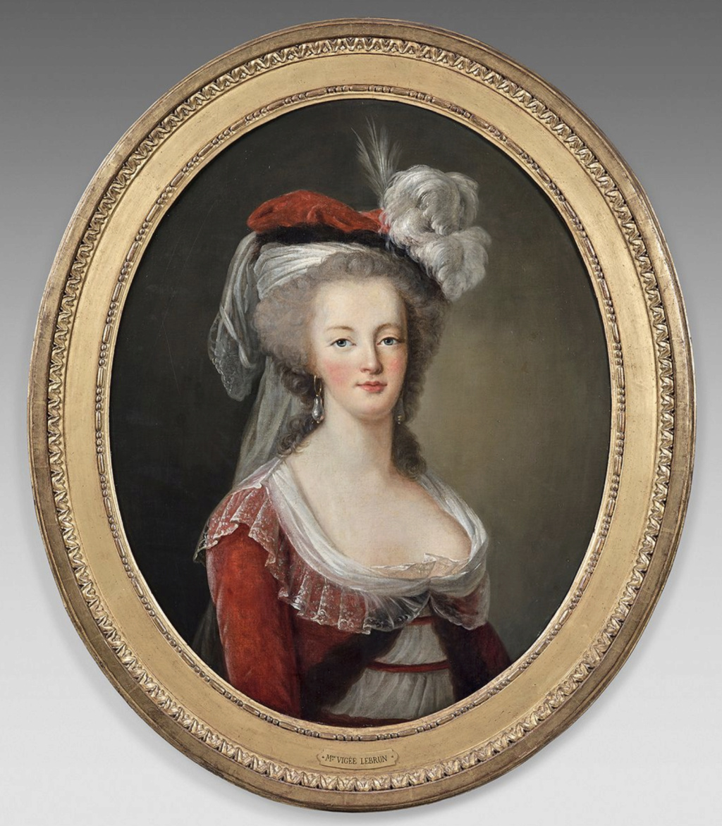 Marie-Antoinette en buste, robe rouge et toque, par et d'après Elisabeth Vigée Le Brun  - Page 2 Marie_48
