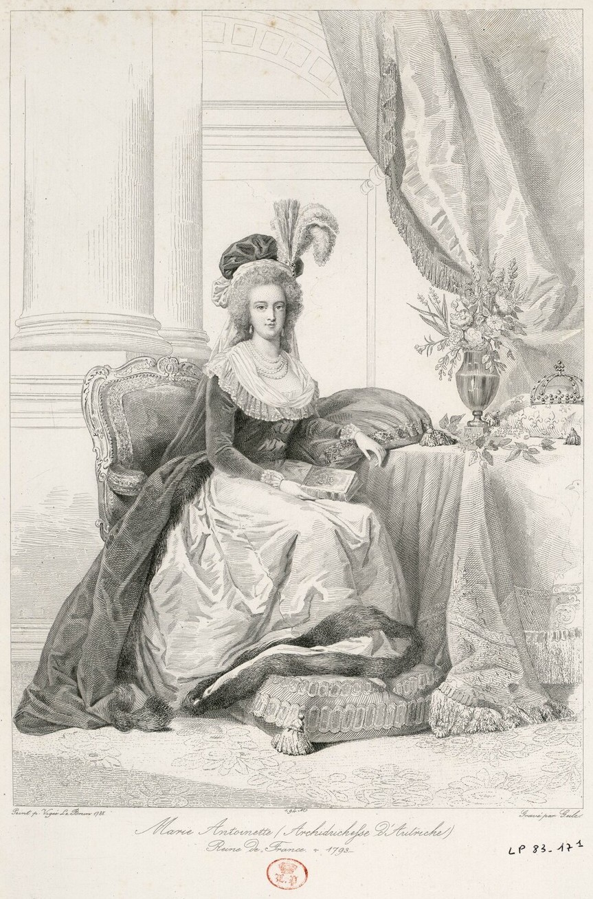 Portraits de Marie-Antoinette au livre, en robe bleue, par et d'après Vigée Le Brun (1785 - 1788 ?) Marie_54