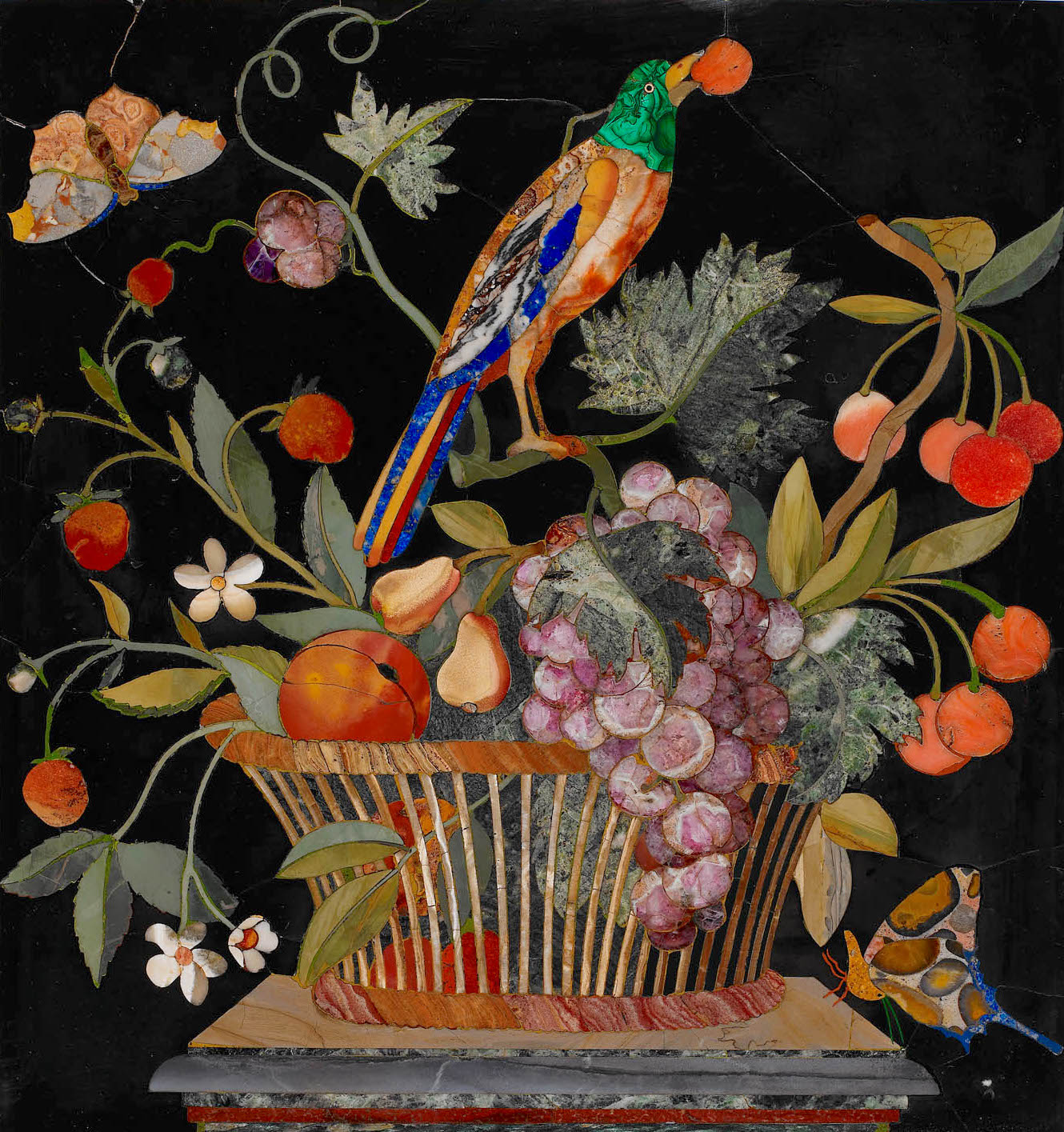 Mobilier du XVIIIe siècle à décors de panneaux de mosaïques de pierres dures (pietra dura), par Adam Weisweiler et Martin Carlin Pietra12