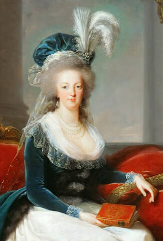 Portraits de Marie-Antoinette au livre, en robe bleue, par Vigée ...