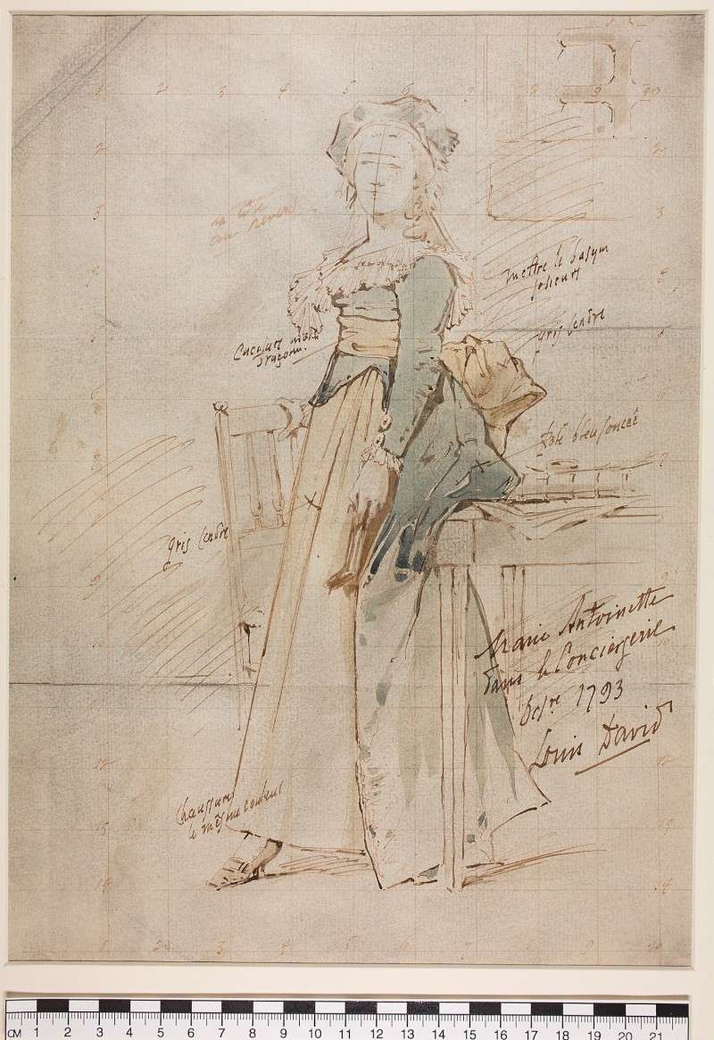Esquisses inconnues de Marie Antoinette par Jacques Louis David Marie-53