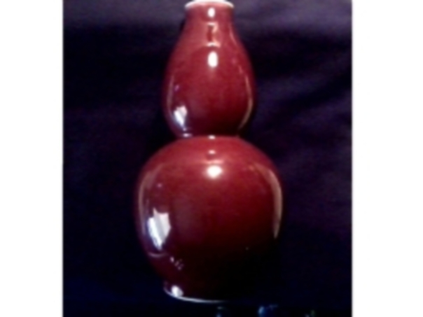 12" Chinese Ox Blood Double Gourd Vase  Qing-Kangxi Impressed Seal Mark Chines10