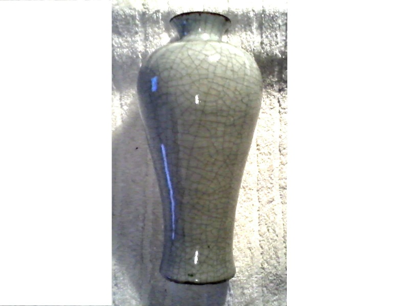 Pale Green Chinese "Mei Ping" Vase / Crackle Glaze / Brown Etched Mark Mei_pi10