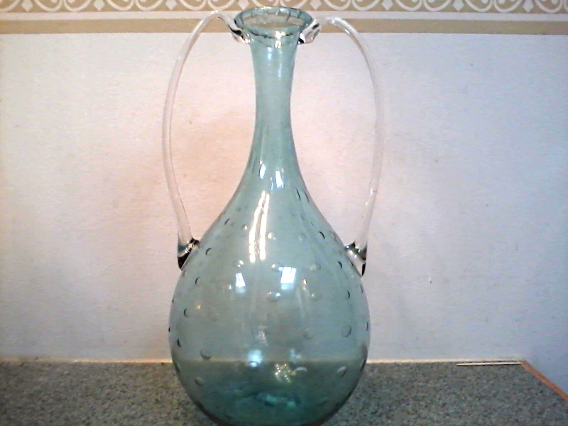 Bullicante 12" Handled Vase in Seafoam Green Venini10