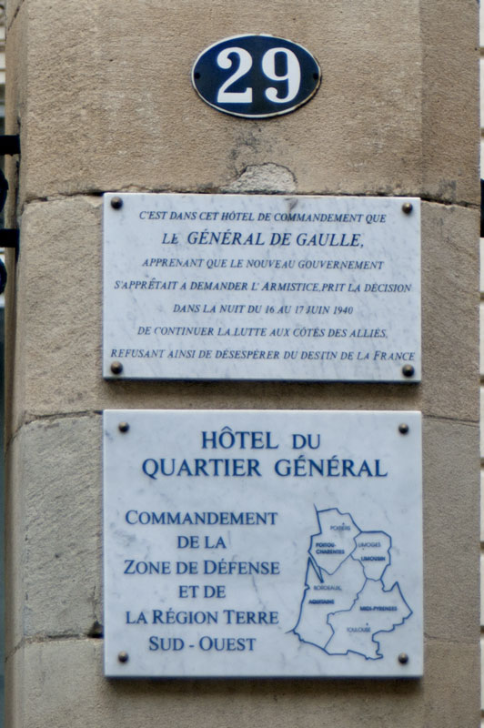 Les différentes adresses où le Général de Gaulle à passé la nuit du 16 au 17 juin 1940 à Bordeaux 29_rue11