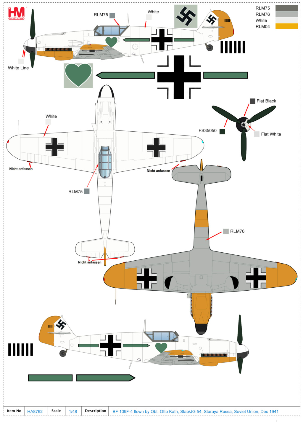 1/48 Messerschmitt Bf 109 F4 Zvezda 944