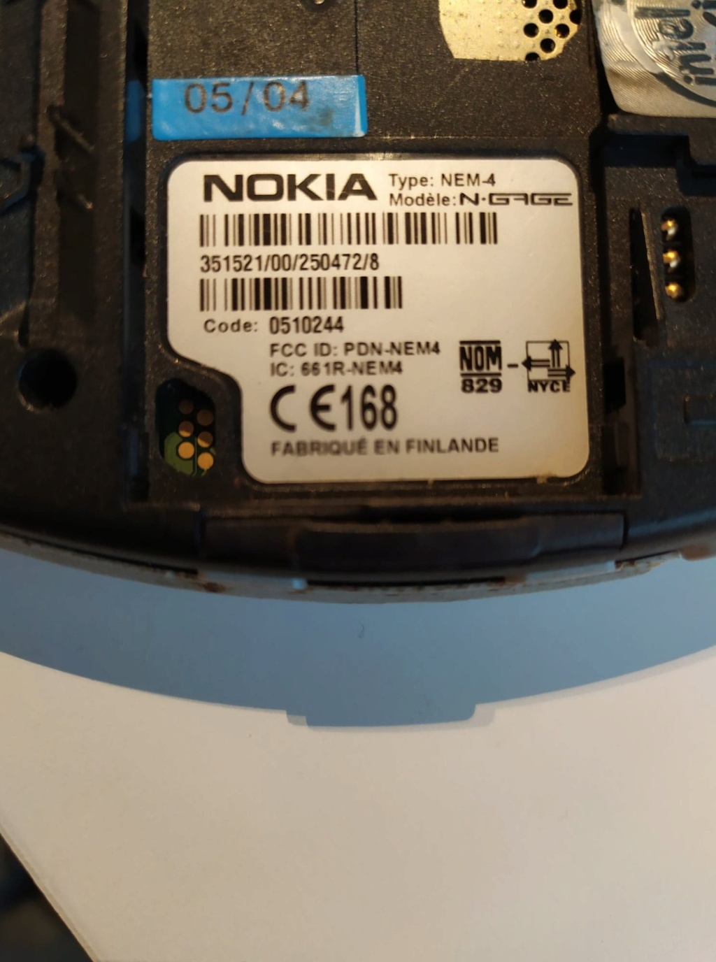 Code Verrou Nokia N-Gage 31348610
