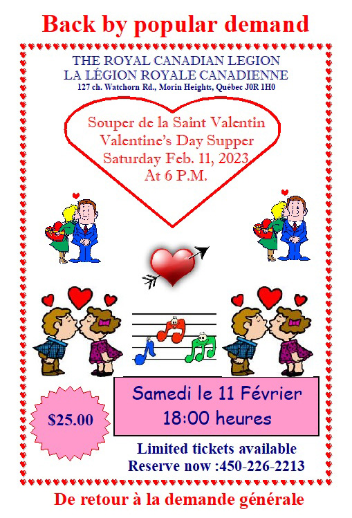 Valhentine`s Day Supper Saturday Feb 11, 2023 at 6 P.M. 32533110
