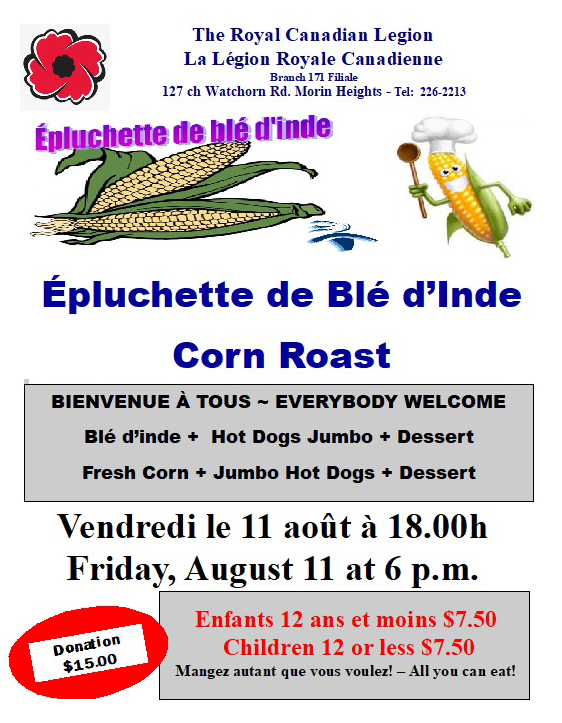 Corn Roast Friday August 11 2023 6 p.m. Cornro10