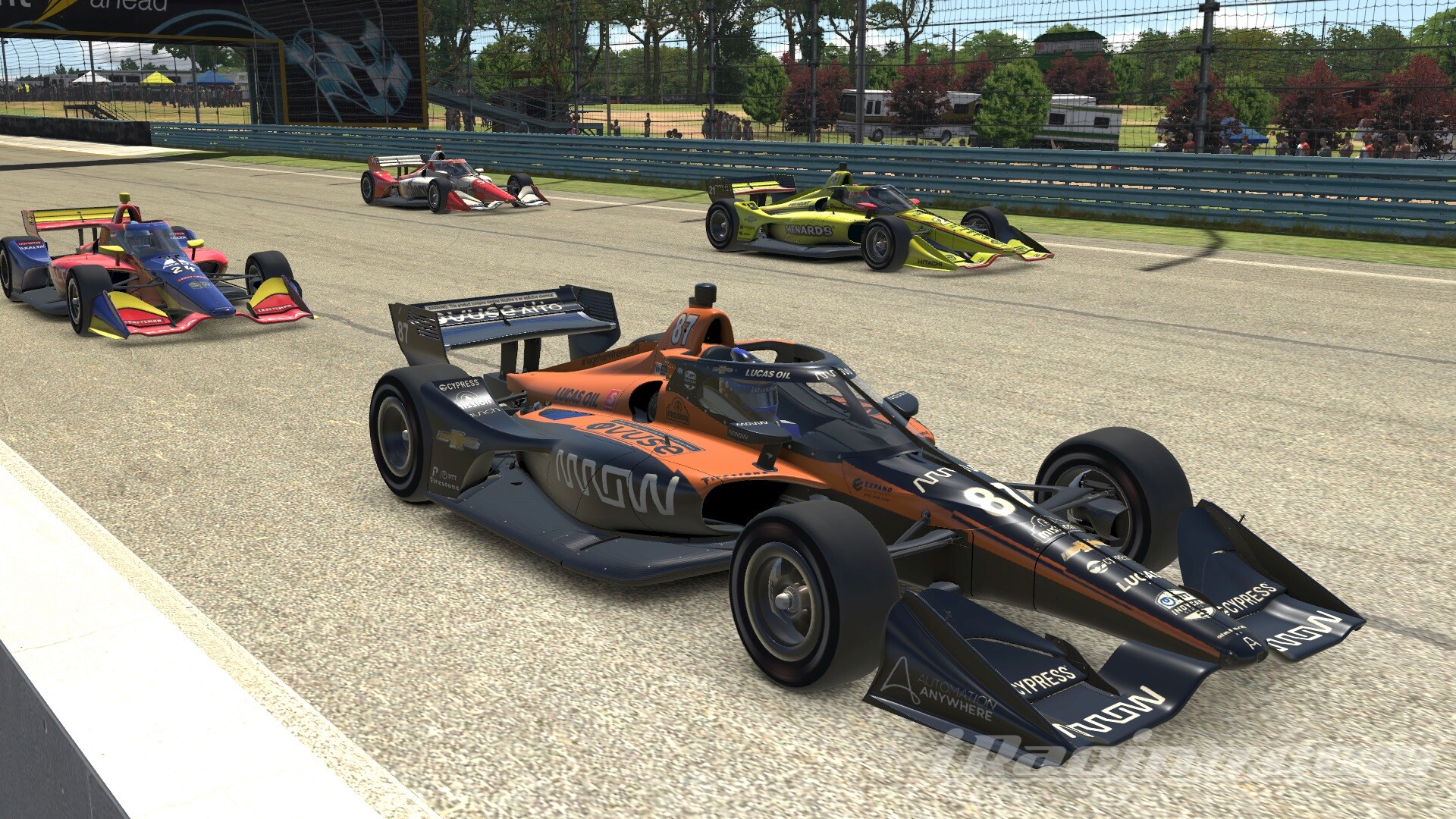 iRacing Indy cars IR18 race at Watkins Glen International with the boot Indyca11