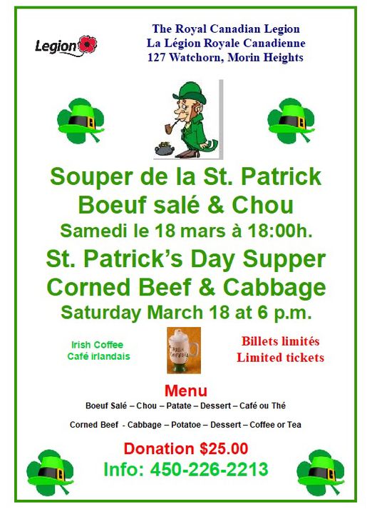 St. Patrick's Day Supper Saturday March 18 2023 Stpatr10