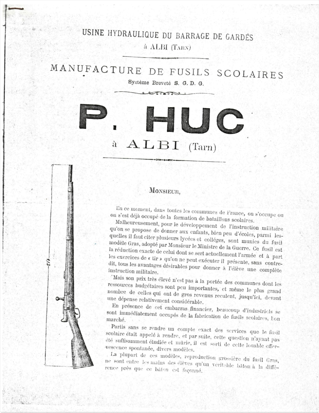 Fusil scolaire en bois (dimensions ?) 00310