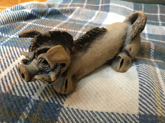 Studio Pottery dragon in a cave, marked A 0579d810