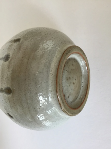 Greeny-Grey studio vase, drip decoration, unmarked  0ae39a10