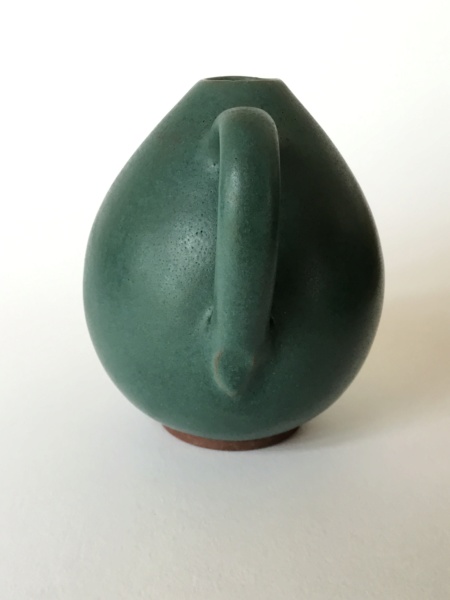 Small green vase, green glaze, Scandinavian? Incised 73 0bf5f610