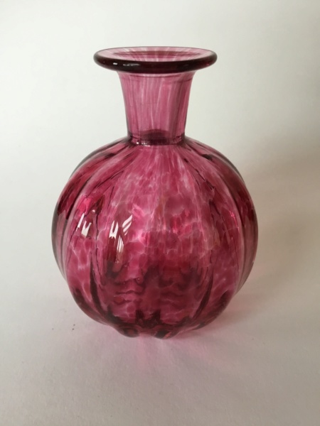 Cranberry & clear mix pumpkin type small vase bottle 13367d10