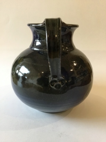 Blue stoneware jug, signed Taber 2a2a5710