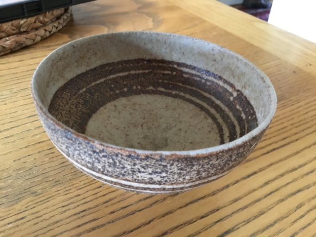 Small studio footed bowl, another unmarked brown pot 35ce2010