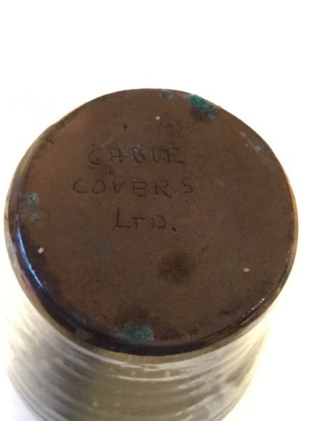 Brown studio vase incised CABLE COVERS LTD 38afe910
