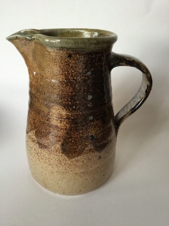 Studio jug, salt or soda glaze, impressed ML mark 40137c10