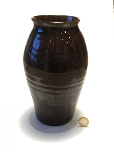 Brown studio vase incised CABLE COVERS LTD 42741010
