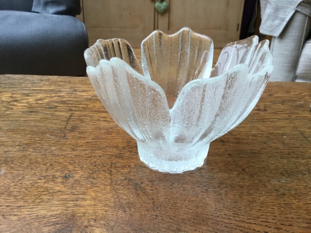 Glass bowl, flower petal design, British ? Scandi?  44c0b710