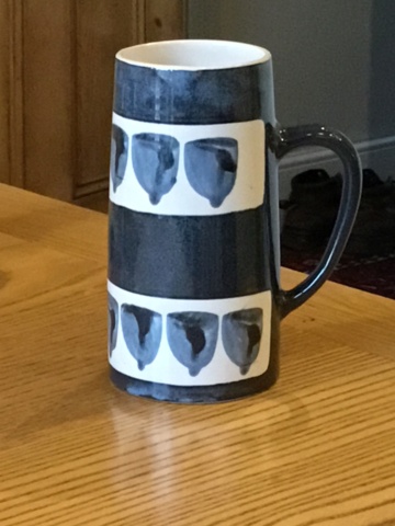 1960s style tankard mug, striped & patterned 5477b710