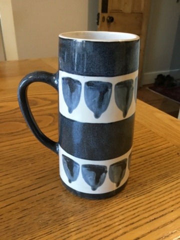 1960s style tankard mug, striped & patterned 76fdd110